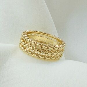 Dorica Triple Row Ring | 14K Gold Plated | Waterproof Elegant Jewelry